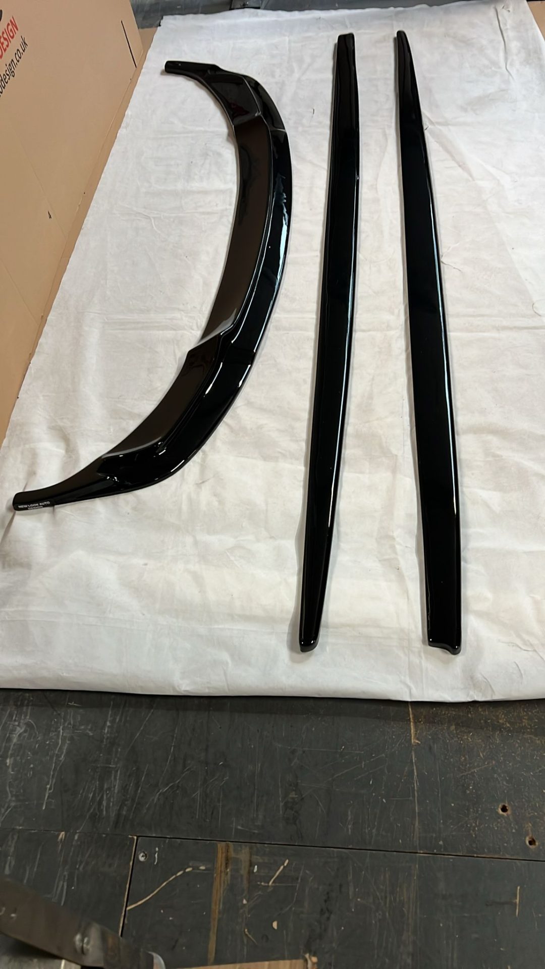 Set Black Side Skirt Extention Blades and Front Spoiler Lip for BMW 3 Series F30 F31 2012-2019 - Image 9