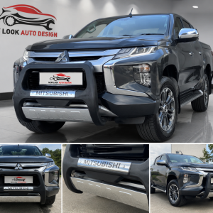 Mitsubishi L200 Bull Bar / Nudge Bar – Black with Chrome Trim