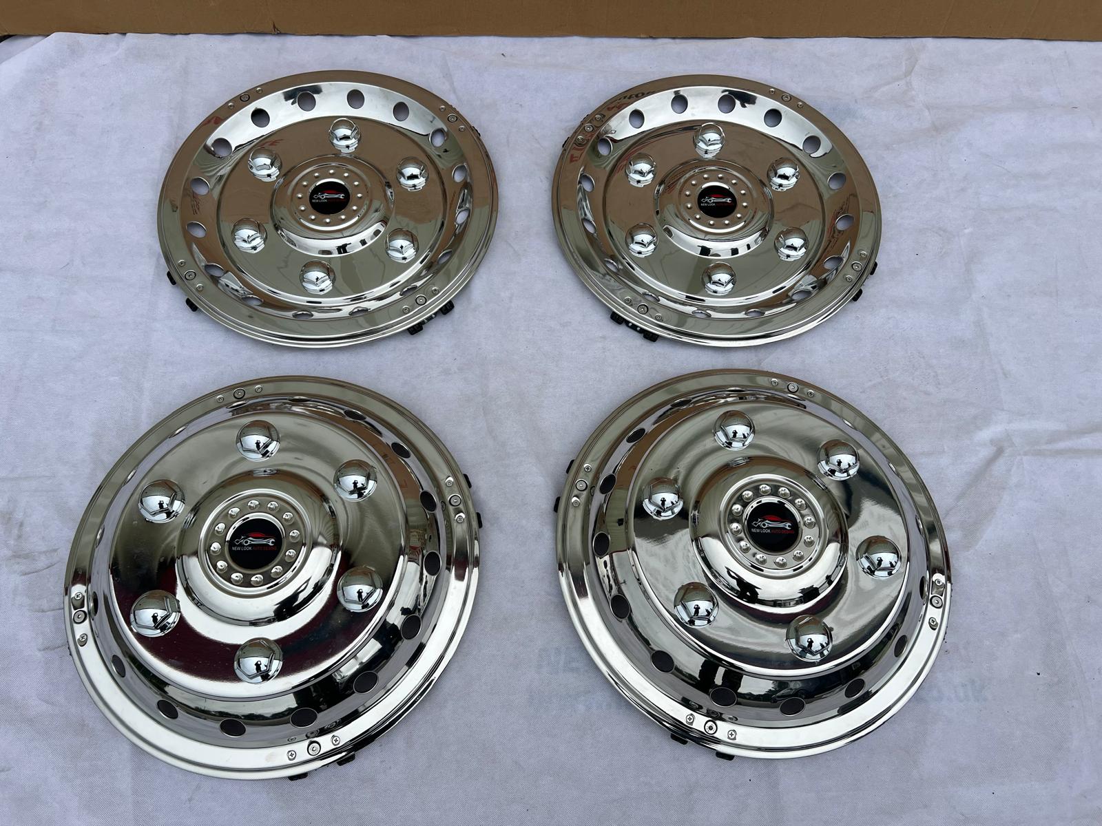 Universal 17.5 inch Front+Rear Wheel Trims set of 4 Stainless Steel - Image 6