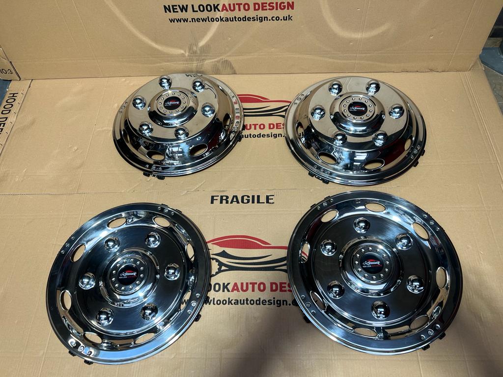 Universal 17.5 inch Front+Rear Wheel Trims set of 4 Stainless Steel - Image 4