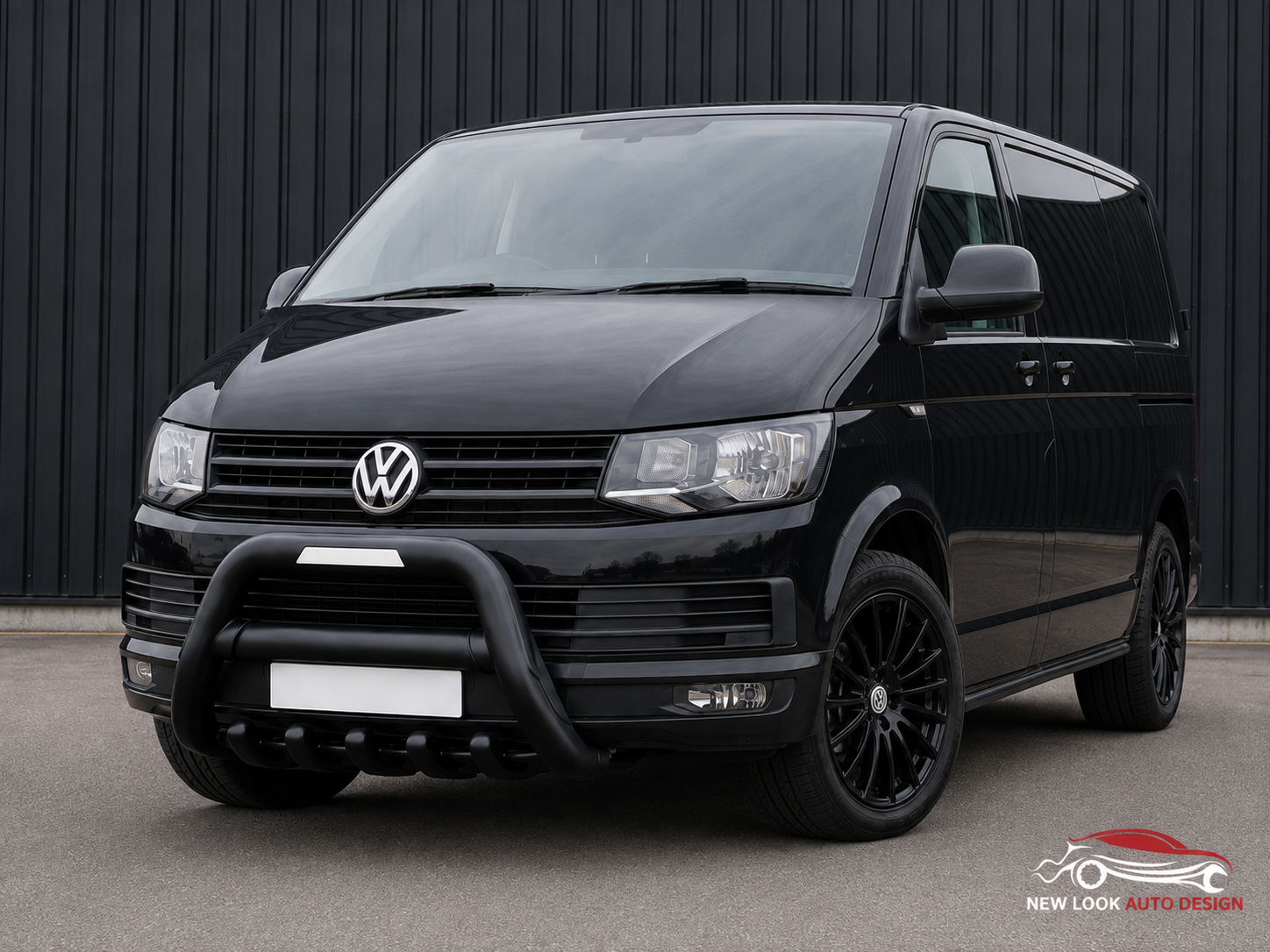 Heavy Duty Front Black Bull Bar – VW Transporter T5 & T6 2016+ - Image 5