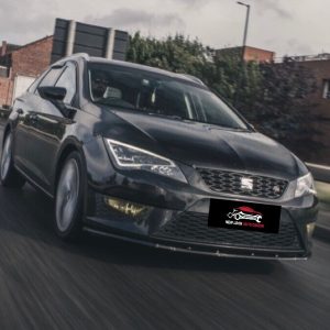 Fits Seat Leon 2013-2021 LOWER FRONT ABS GLOSS BLACK SPLITTER BUMPER LIP ADD ON