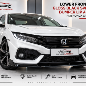 Honda Civic 2016+ Gloss Black Front Splitter Bumper Lip