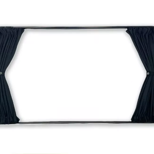 UNIVERSAL CAMPER BLACK BLACKOUT FABRIC SLIDING DOOR WINDOW CURTAIN KIT STRAIGHT RAILS