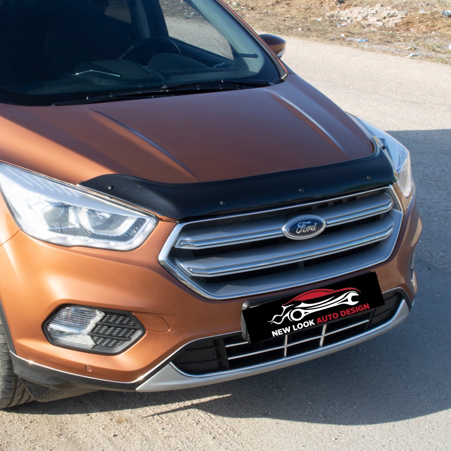 Black Gloss bonnet guard protector Ford Kuga MK2 facelift 2017-2020 - Image 6