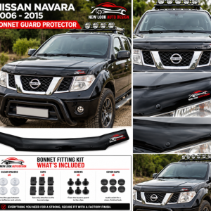 Nissan Navara D40 2006–2015 Gloss Black Bonnet Guard Protector