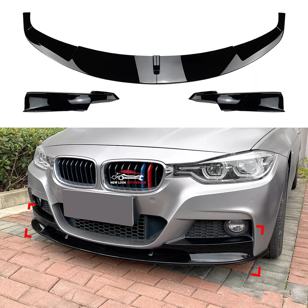 Front Gloss Black Bumper Lip Spiltter For BMW 3 Series F30 F31 M Pack 2013-2019