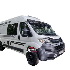Fiat Ducato 2014-2021 Black Bonnet Guard and sun visor set