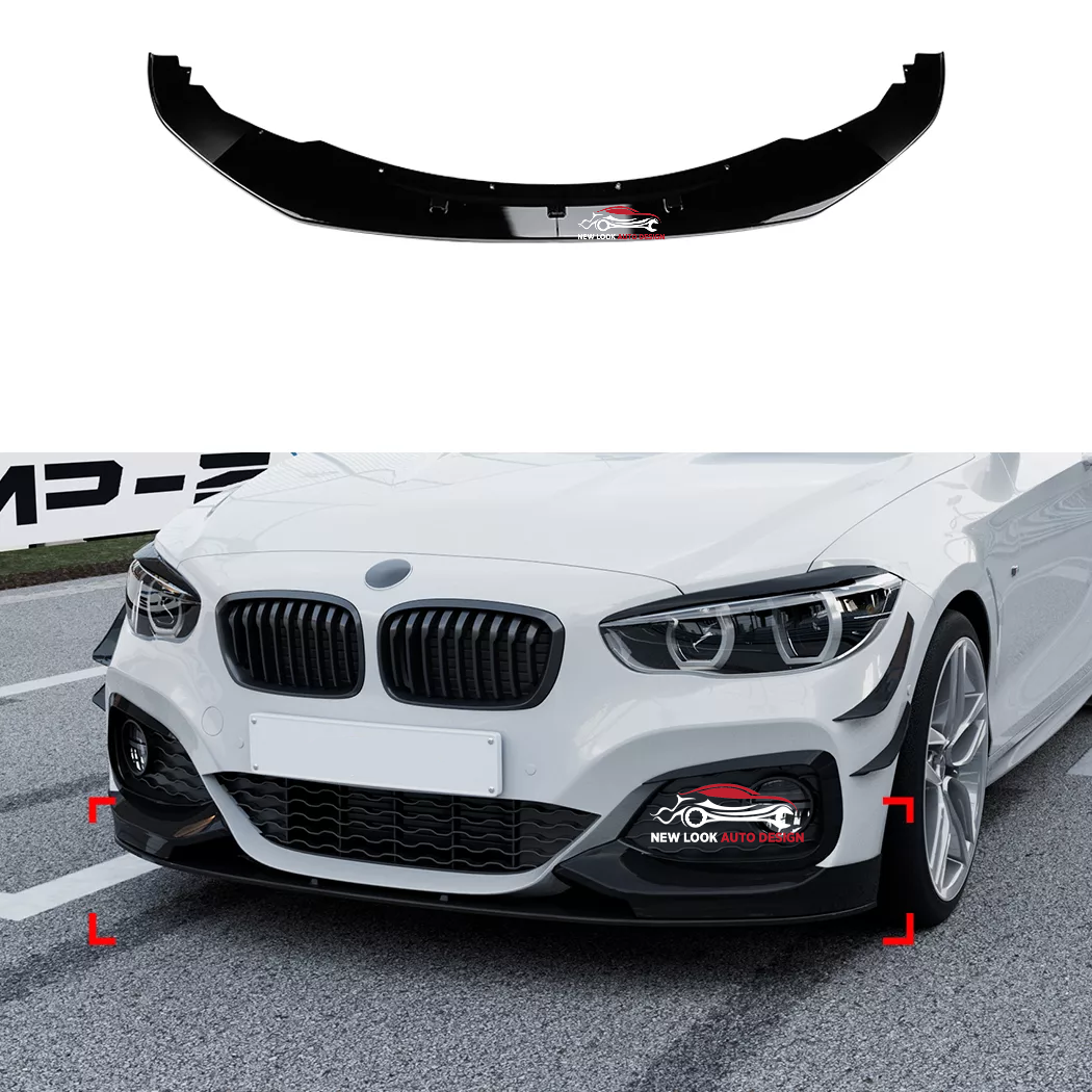 BMW 1 series F20 F21 msport 11-14 Black gloss Front Bumper splitter lip 3 pieces