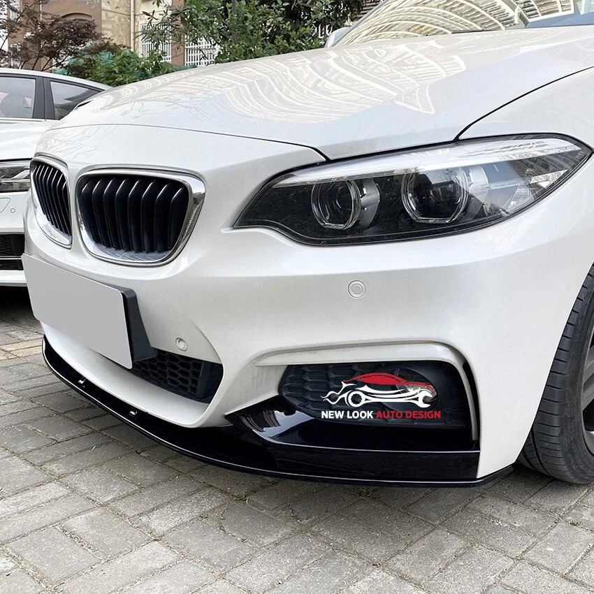 BMW 2 series F22 F23 2014-2021 Black gloss Front Bumper splitter lip 3 pieces