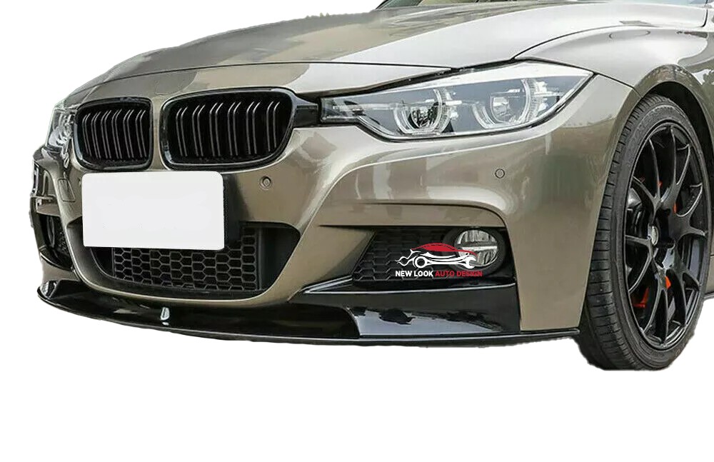 BMW F30 F31 M Sport 2012–2018 Gloss Black Front Bumper Splitter Lip – 2 Piece - Image 6