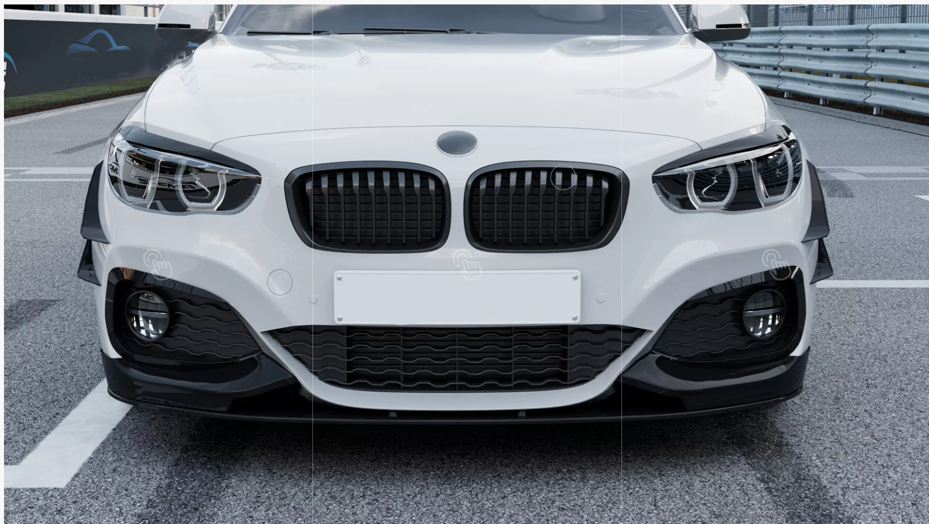 BMW 1 series F20 F21 3PC M SPORT PRE-LCI 11-14 Lower Front Splitter Lip Black - Image 3