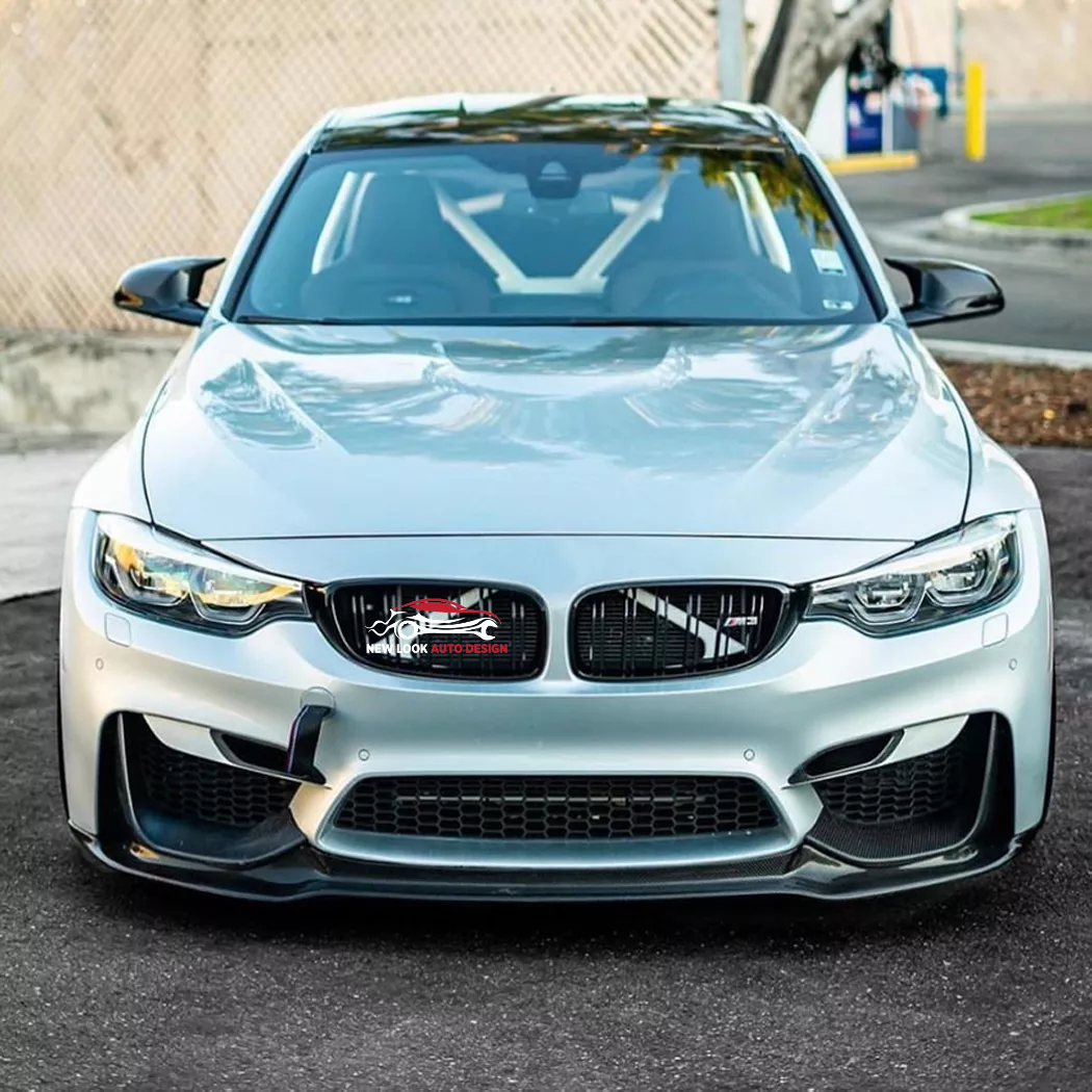 Front Bumper Lip Spoiler BMW 2015-20 F80 M3 F82 F83 M4 MP Style Gloss Black - Image 4