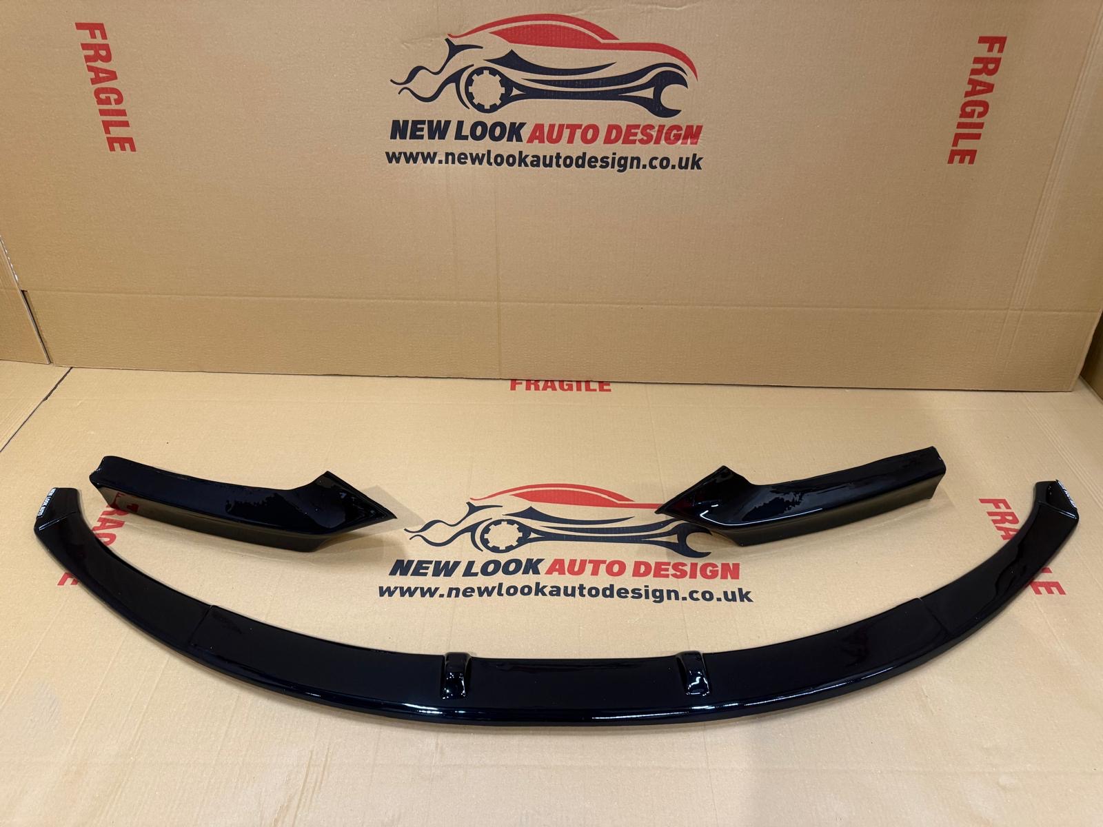 BMW 2 series F22 F23 2014-2021 Black gloss Front Bumper splitter lip 3 pieces - Image 4