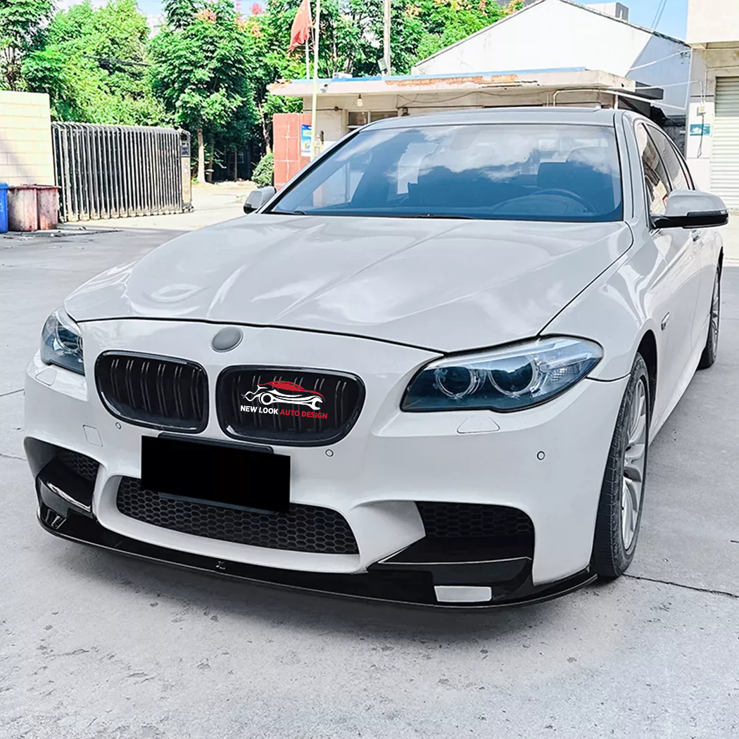 BMW 5 Series F10 F11 M5 2011-2017 Front Abs Gloss Black Splitter Bumper Lip - Image 6