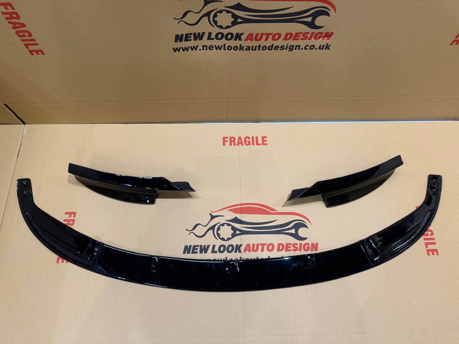 BMW 2 series F22 F23 2014-2021 Black gloss Front Bumper splitter lip 3 pieces - Image 11