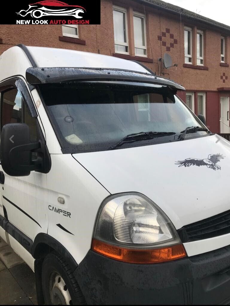 Renault Master 2010-2014 Set Sun Visor and Bug Guard Solid Black Acrylic - Image 4