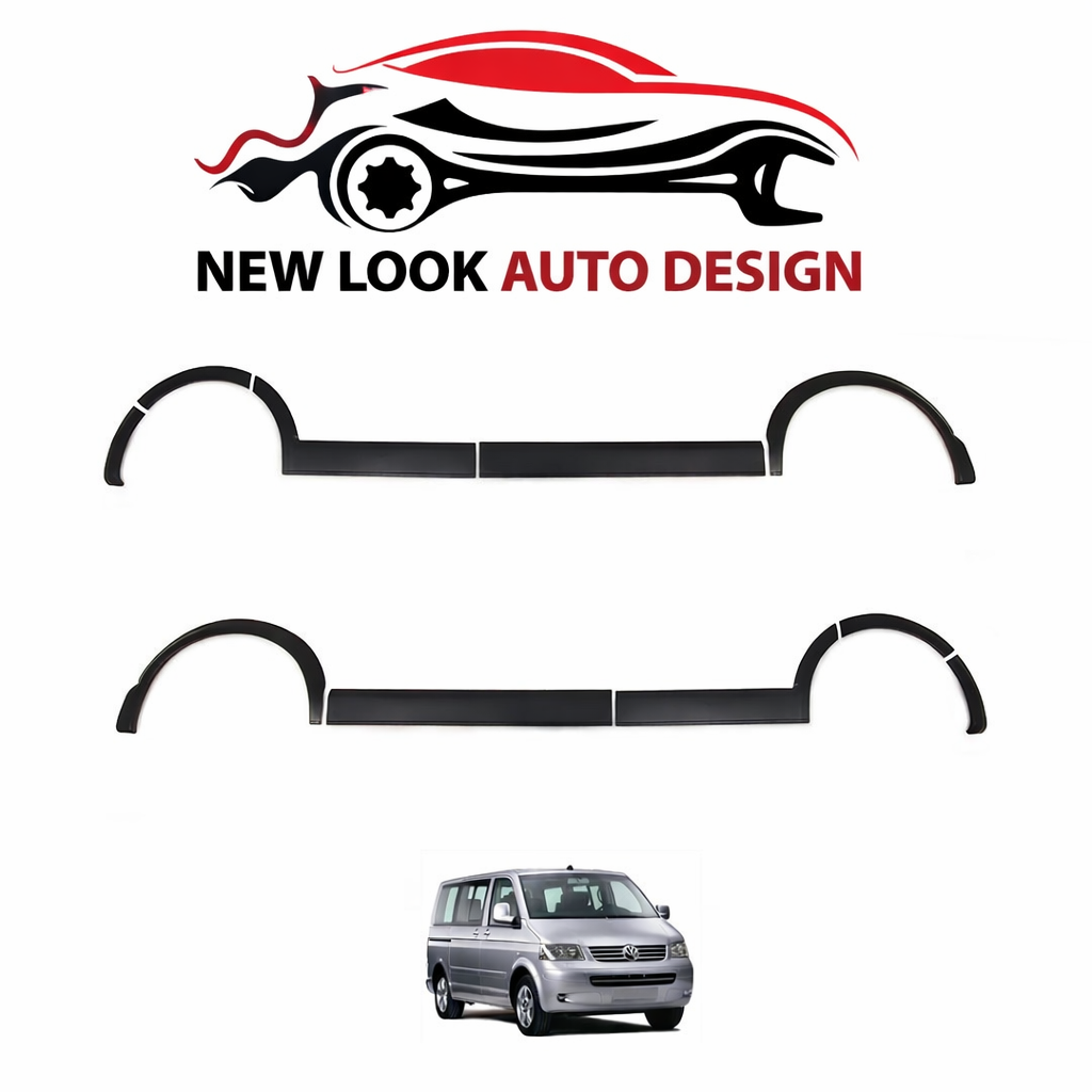 VW T5 T5.1 2003-2015 SWB WHEEL ARCHES FENDER FLARES BLACK Double Sliding Door - Image 3