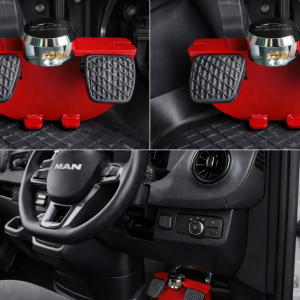 Fits MAN TGE 2020+ Automatic Red Anti Theft Security Pedal Lock Box
