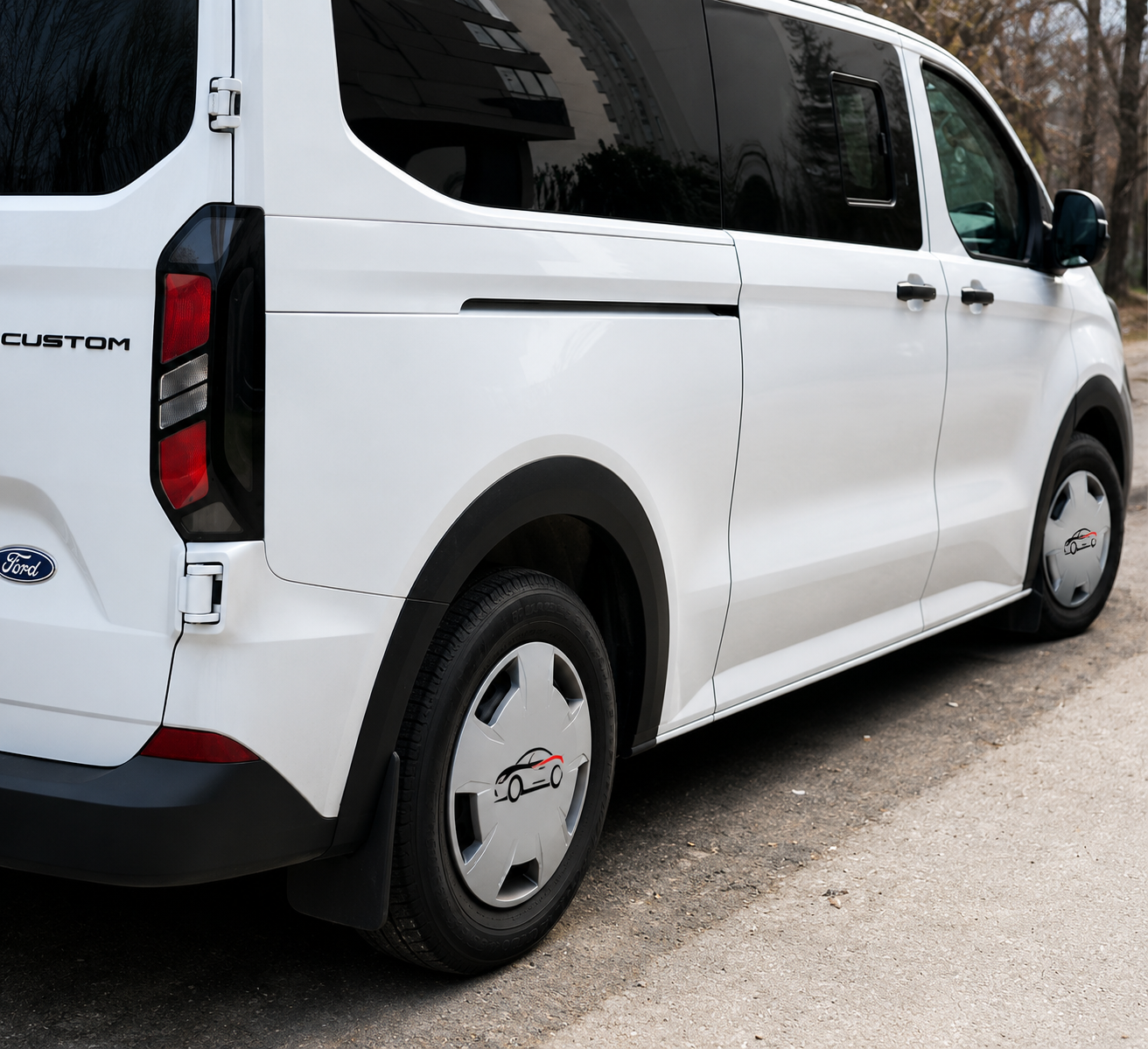 Fits Ford Custom SWB 2023+ Wheel Arches Fender Flares Black ABS - Image 4