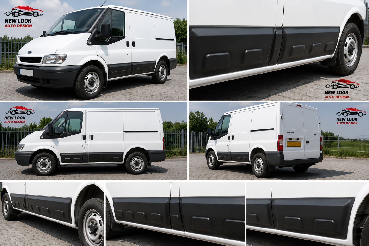 Ford Transit MK6 SWB Side Body Panel Cladding – 6 Piece Set | 2002–2006 - Image 4