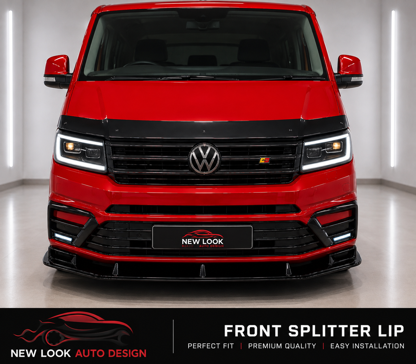 VW Crafter 2018+ Gloss Black Front Splitter Lip - Image 4
