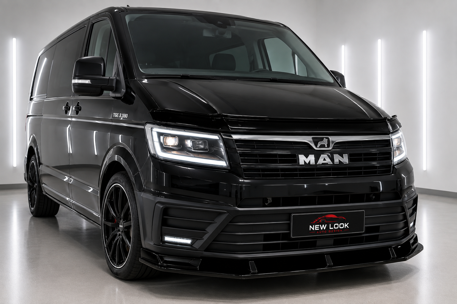 MAN TGE 2018+ Gloss Black Front Splitter Lip - Image 10
