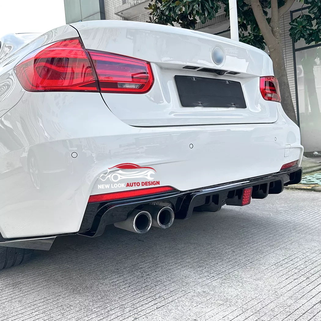 Gloss Black Rear Diffuser BMW 3 Series F30 2013-2019 - Image 4