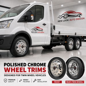 Mercedes Sprinter Polished Chrome Wheel Trims – Twin / Double Rear Wheel Vehicles