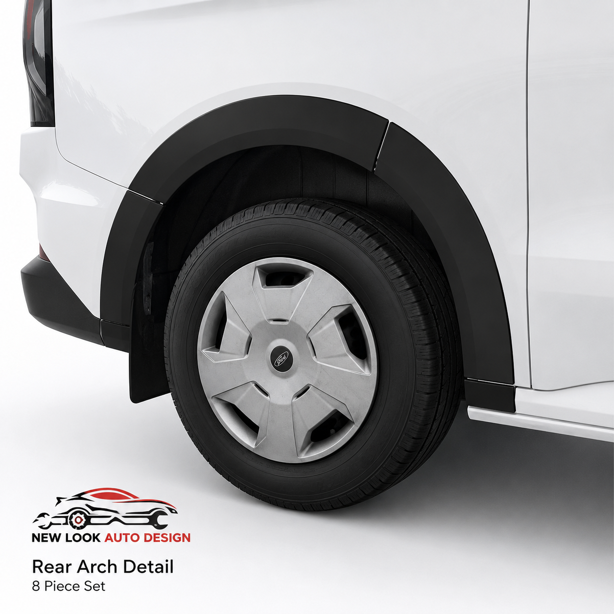 Ford Transit Custom LWB 2023+ Black Wheel Arch Extensions – 8 Piece Set - Image 3