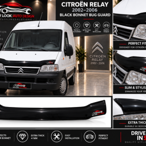Citroën Relay 2002–2006 Black Bonnet Bug Guard Protector
