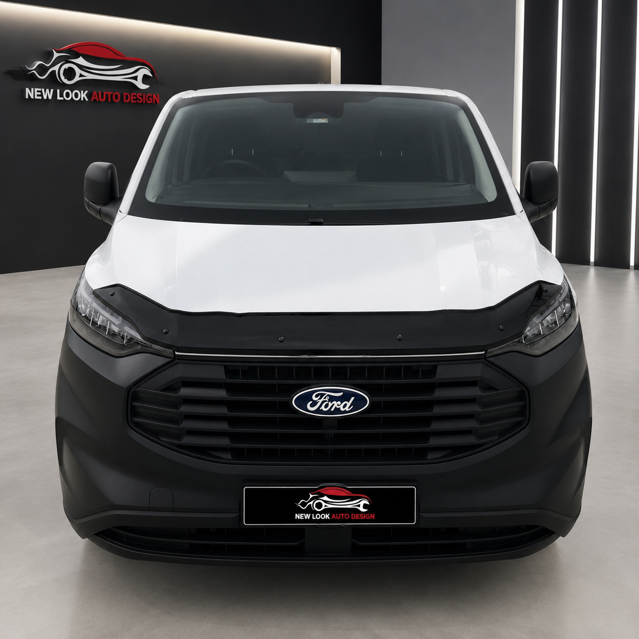 Ford Transit Custom 2023+ Black Gloss Acrylic Bonnet Guard Protector – Fitting Kit Included - Image 4