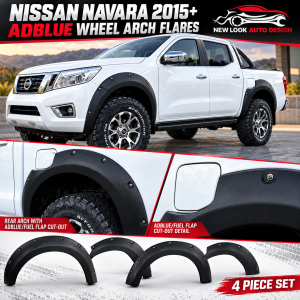 Nissan Navara 2015+ AdBlue Version Black Wheel Arch Flares – 4 Piece Set