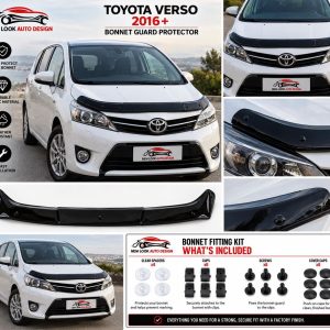 Toyota Verso 2016+ Black Bonnet Guard Protector – Acrylic Bug / Stone Deflector