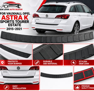 BLACK ABS REAR BUMPER PROTECTOR FOR VAUXHALL ASTRA K SPORTS TOURER ESTATE 2015–2021