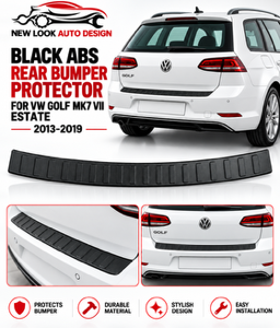BLACK ABS REAR BUMPER PROTECTOR FOR VW GOLF MK7 VII ESTATE 2013–2019