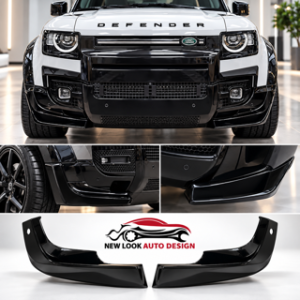Land Rover Defender L663 2020-26 Gloss Black Front Splitter Lip Extensions
