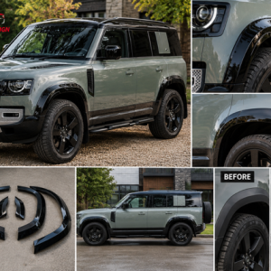 6PCS Gloss Black Wide Wheel Arch Fender Flares For Land Rover Defender 110 2020+