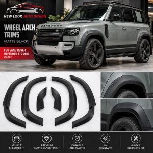 6PCS MATTE BLACK WIDE WHEEL ARCH FENDER FLARES FOR LAND ROVER DEFENDER 110 L663 2020+