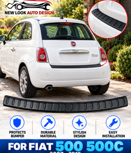 Black ABS Rear Bumper Protector Guard for Fiat 500 500C 2007-2015