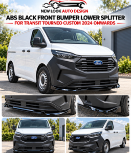 Black ABS Front Bumper Lower Splitter For Ford Transit Tourneo Custom 2024+
