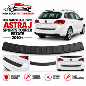 BLACK ABS REAR BUMPER PROTECTOR FOR VAUXHALL ASTRA J SPORTS TOURER ESTATE 2010–2015