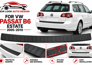 BLACK ABS REAR BUMPER PROTECTOR FOR VW PASSAT B6 ESTATE 2005–2010