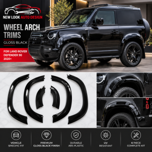 6PCS Gloss Black Wide Wheel Arch Fender Flares For Land Rover Defender 90 2020+