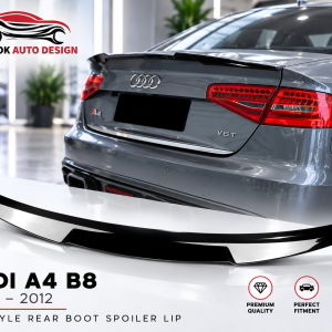 FOR AUDI A4 B8 2009-2012 GLOSS BLACK M4 STYLE REAR BOOT LIP SPOILER