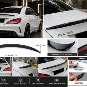 Mercedes CLA W117 C117 2013–2019 AMG Style Gloss Black Rear Boot Lip Spoiler