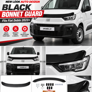 Black Bonnet Guard Protector Fits Fiat Doblo 2023+