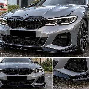 BMW 3 SERIES G20 G21 2023+ ADRO STYLE FRONT LIP SPLITTER – GLOSS BLACK (3PCS)