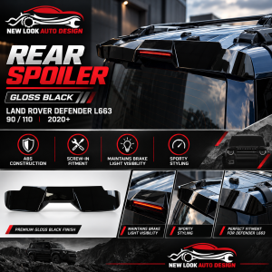Land Rover Defender L663 90 110 2020+ Rear Roof Spoiler Wing Gloss Black ABS