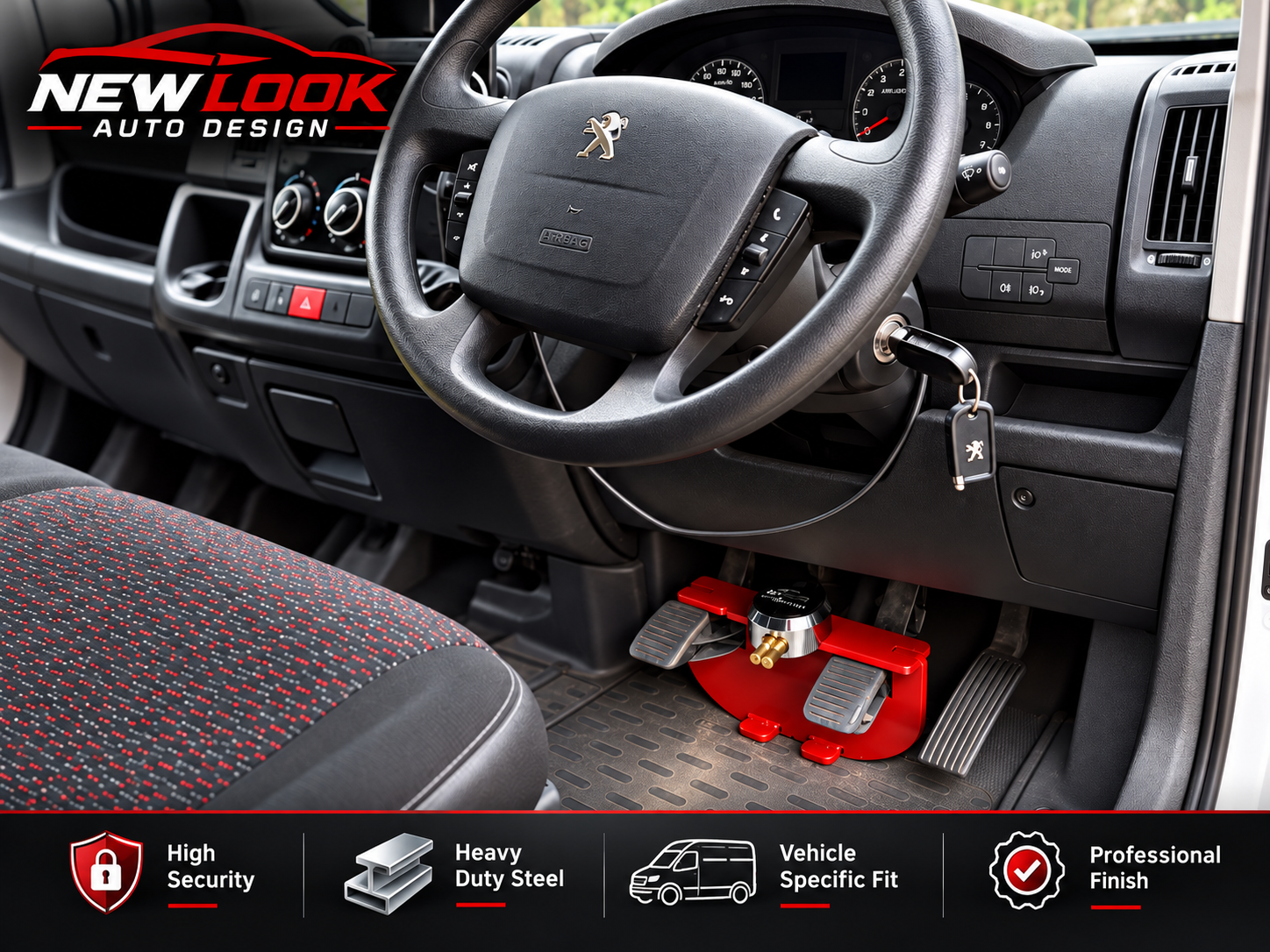Peugeot Boxer 2014+ Red Pedal Security Lock Box – Anti-Theft Protection - Image 8